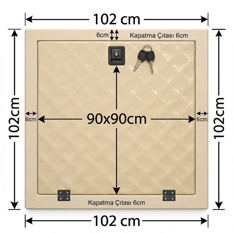 Havuz Makine Dairesi Kapağı 90x90 cm