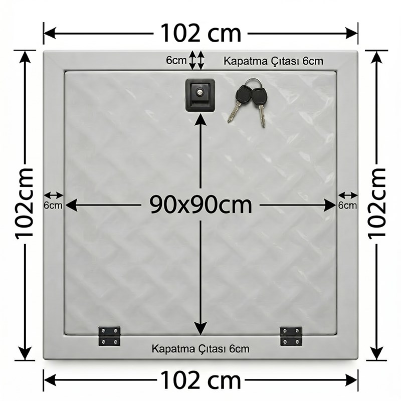 Havuz Makine Dairesi Kapağı 90x90 cm